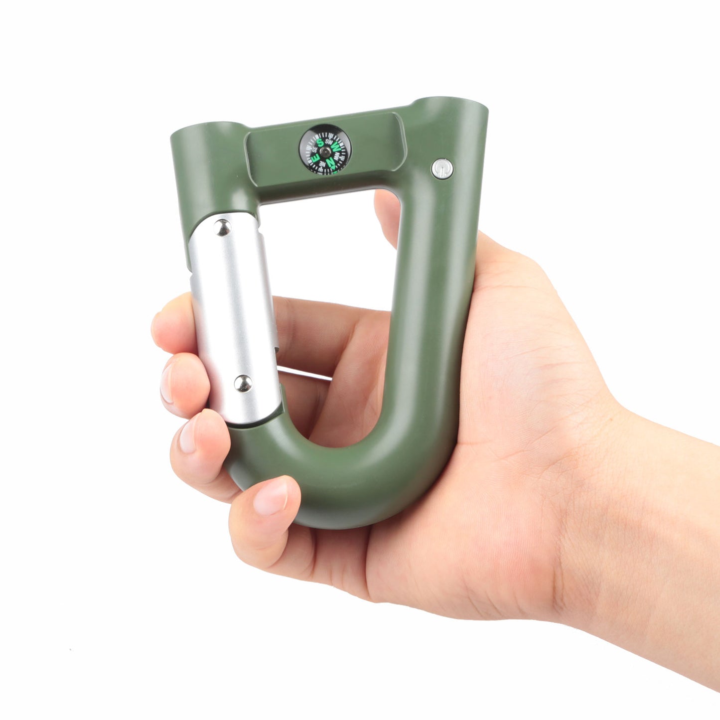 Carabiner Power Bank 2200mAh with LED Flashlight & Compass