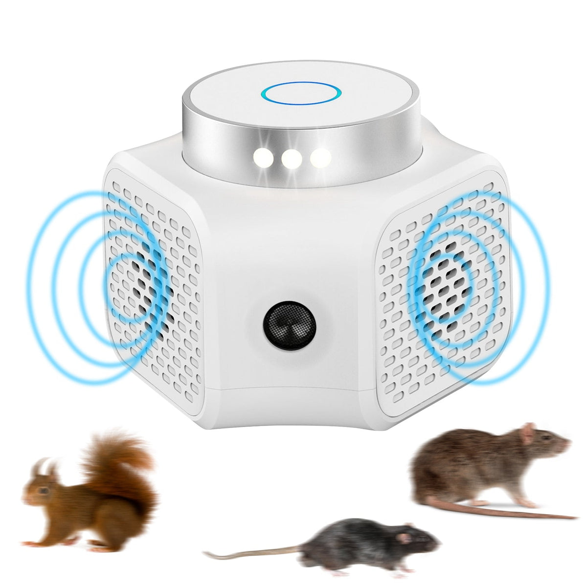 360¡ Ultrasonic Rodent Chaser Electronic Plug-in Mouse Control for Indoor Use Rodent Deterrent with Ultrasonic Sound