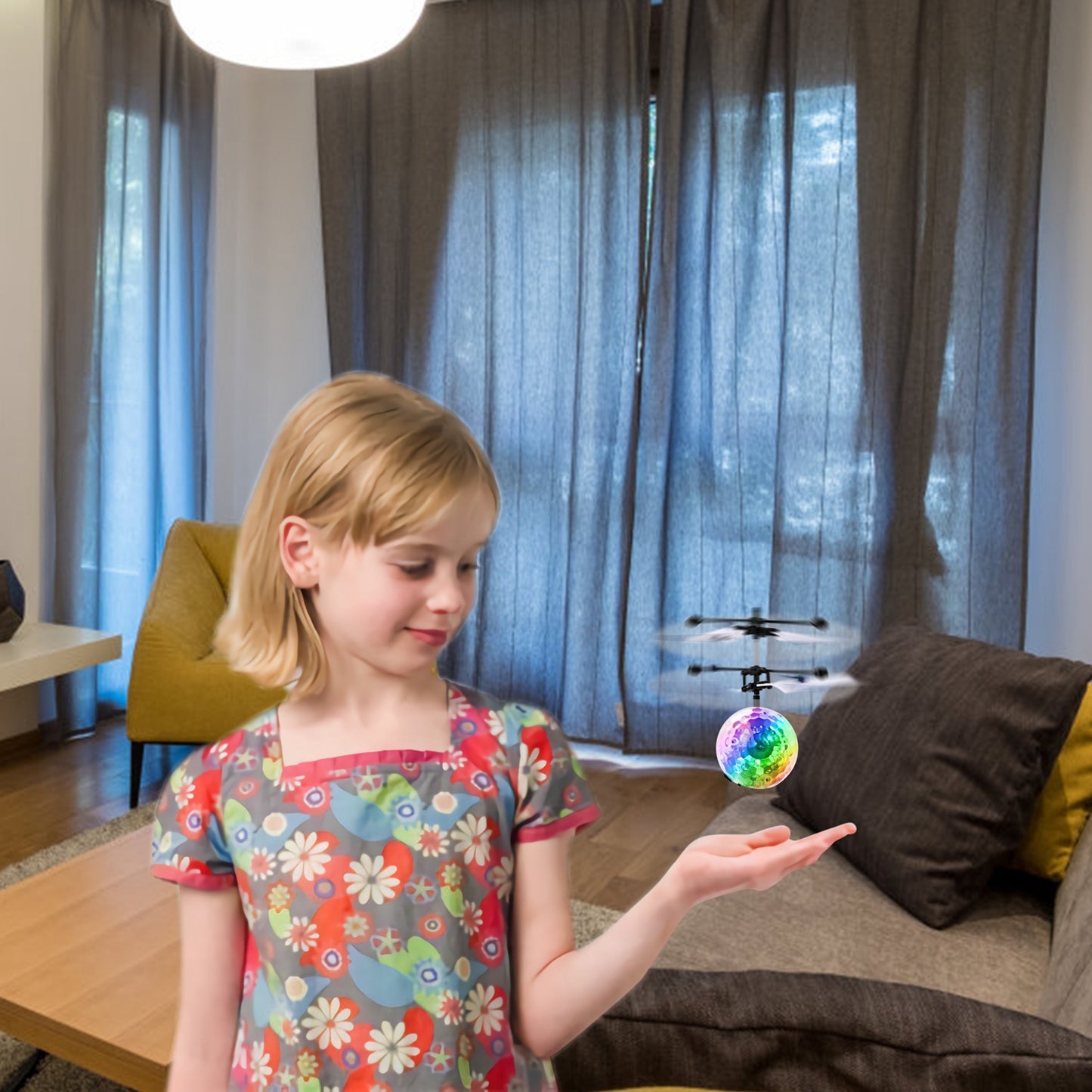 Flying Ball Toy with LED Lights & Hand Control