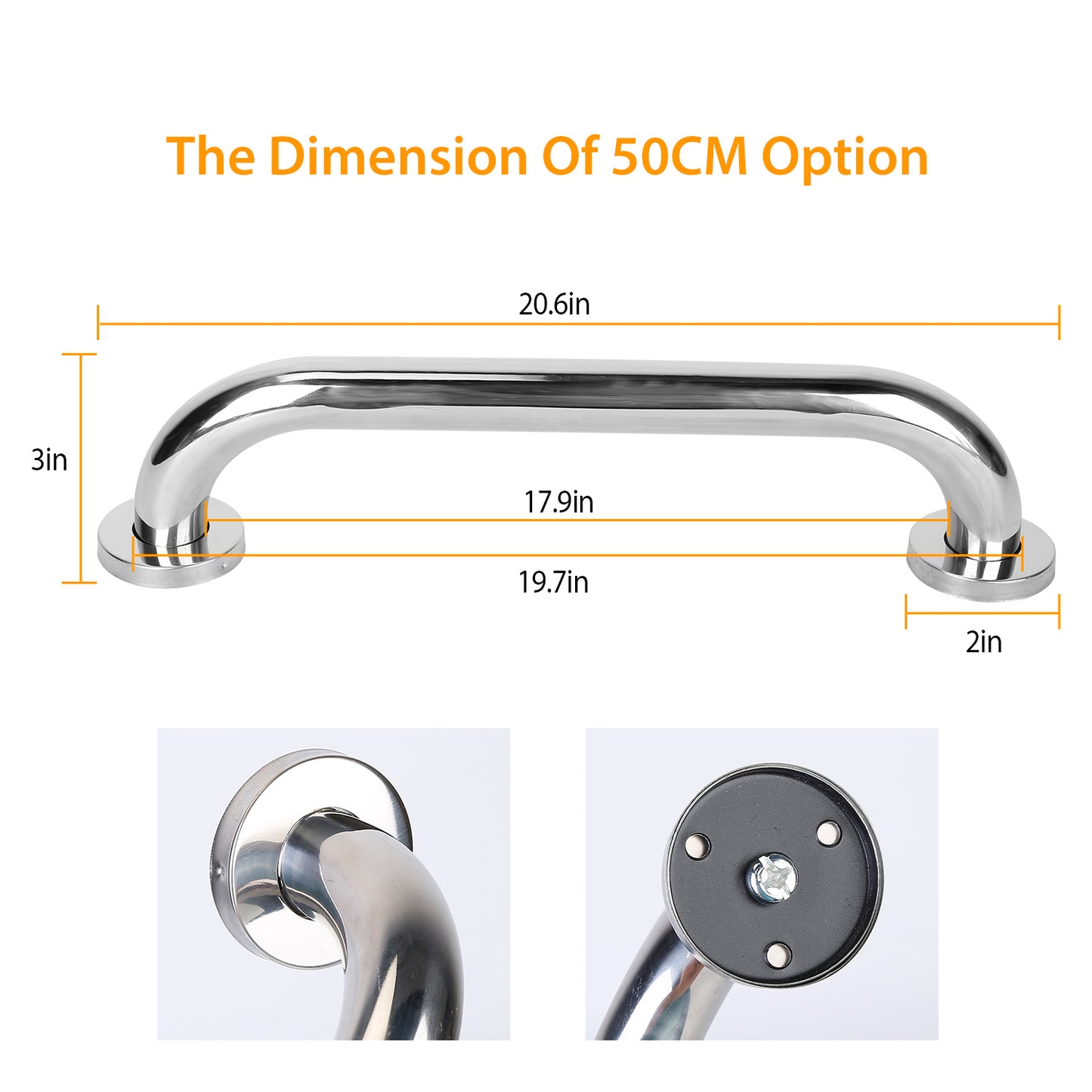 Stainless Steel Grab Bar 11.8in Safety Handle for Bathroom