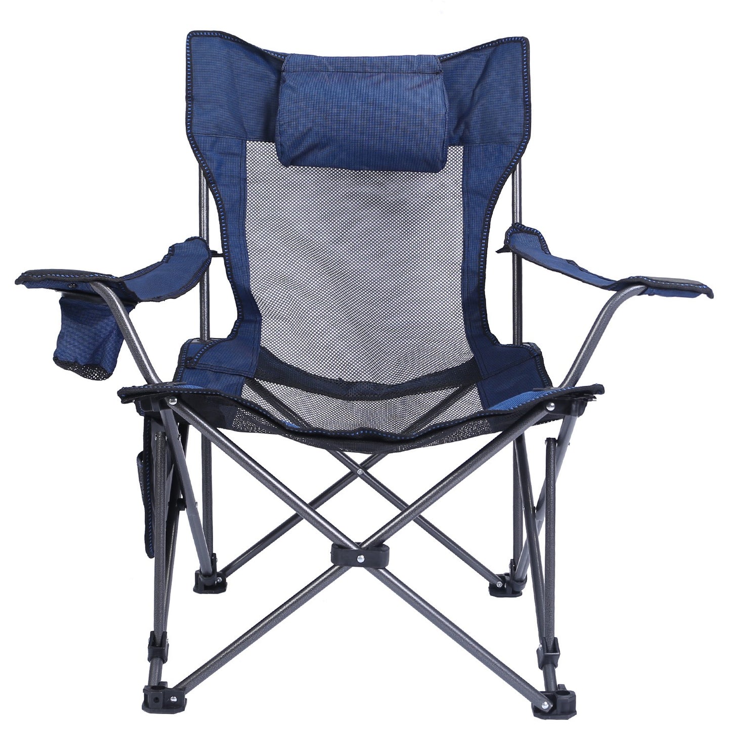 Foldable Camping Chair with Reclining Backrest - 330 LBS Capacity