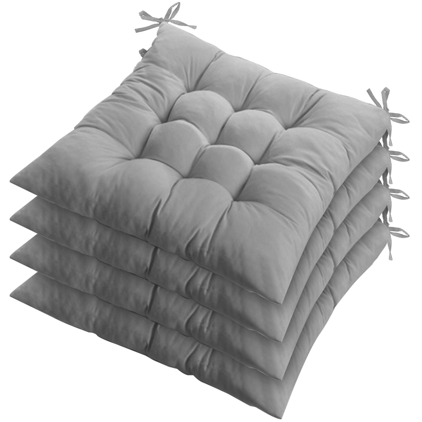 Square Chair Cushion Pads with Ties - 17.72" (Set of 4)