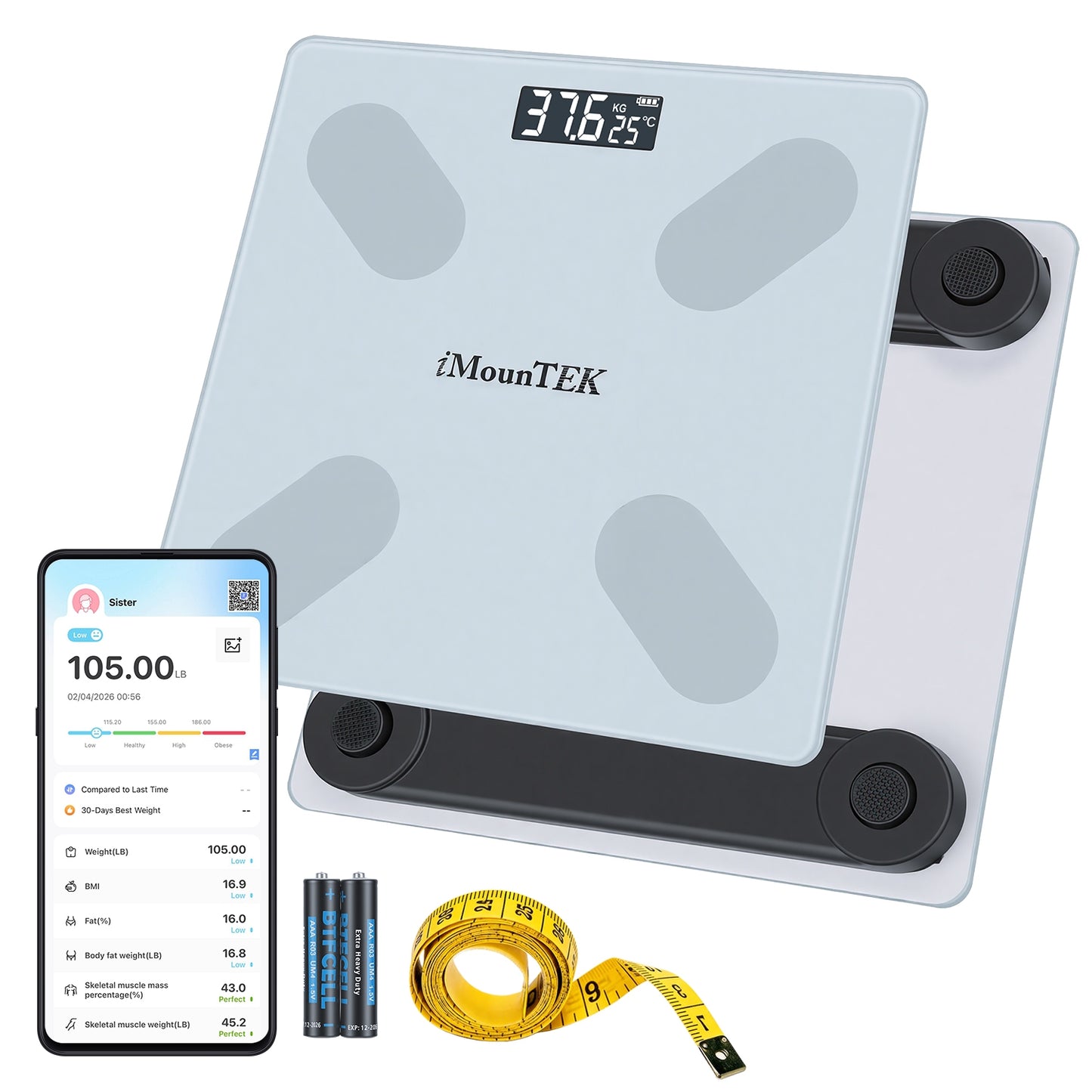 Smart Body Composition Scale with App Sync & 18 Health Metrics