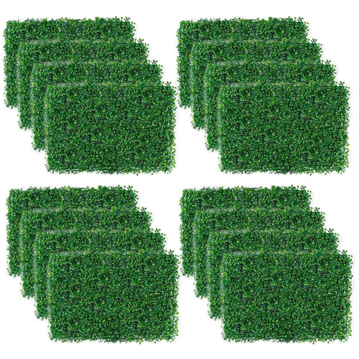 Artificial Boxwood Hedge Panels 23.6x15.75in - 12 Pack