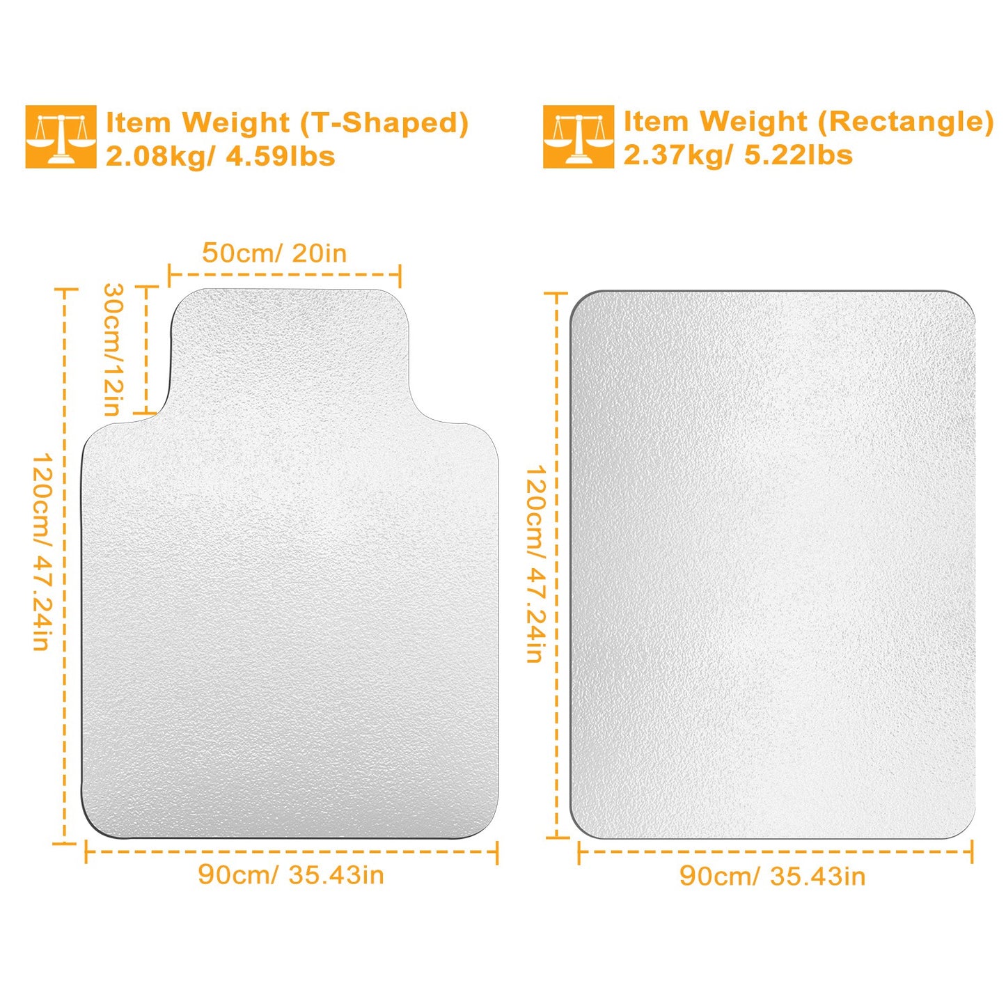 Chair Mat 36" x 48" PVC Floor Protector for Hard Floors