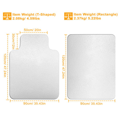 Chair Mat 36" x 48" PVC Floor Protector for Hard Floors