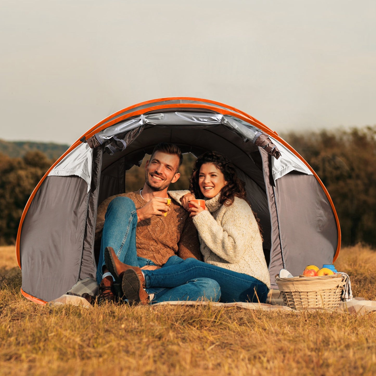 Pop Up Tent 5-8 Person Instant Setup Waterproof Camping Tent