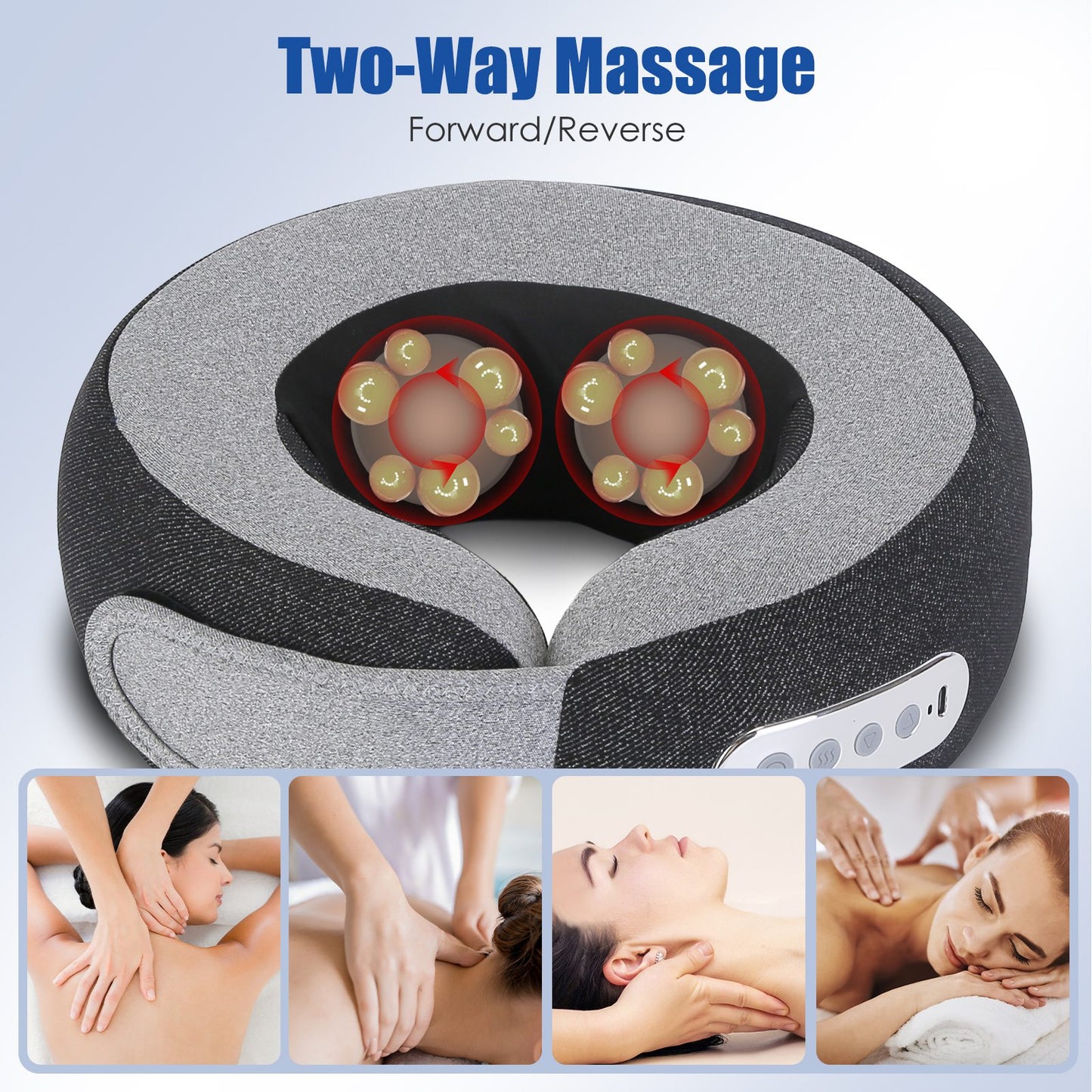 Neck Massager Pillow with Heat & Memory Foam Travel Support