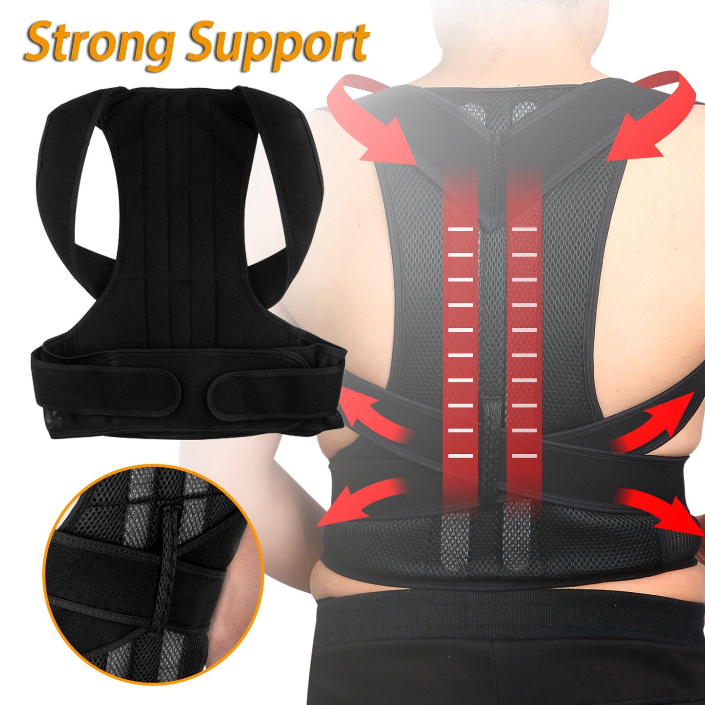 Back Posture Corrector with Lumbar Support Brace