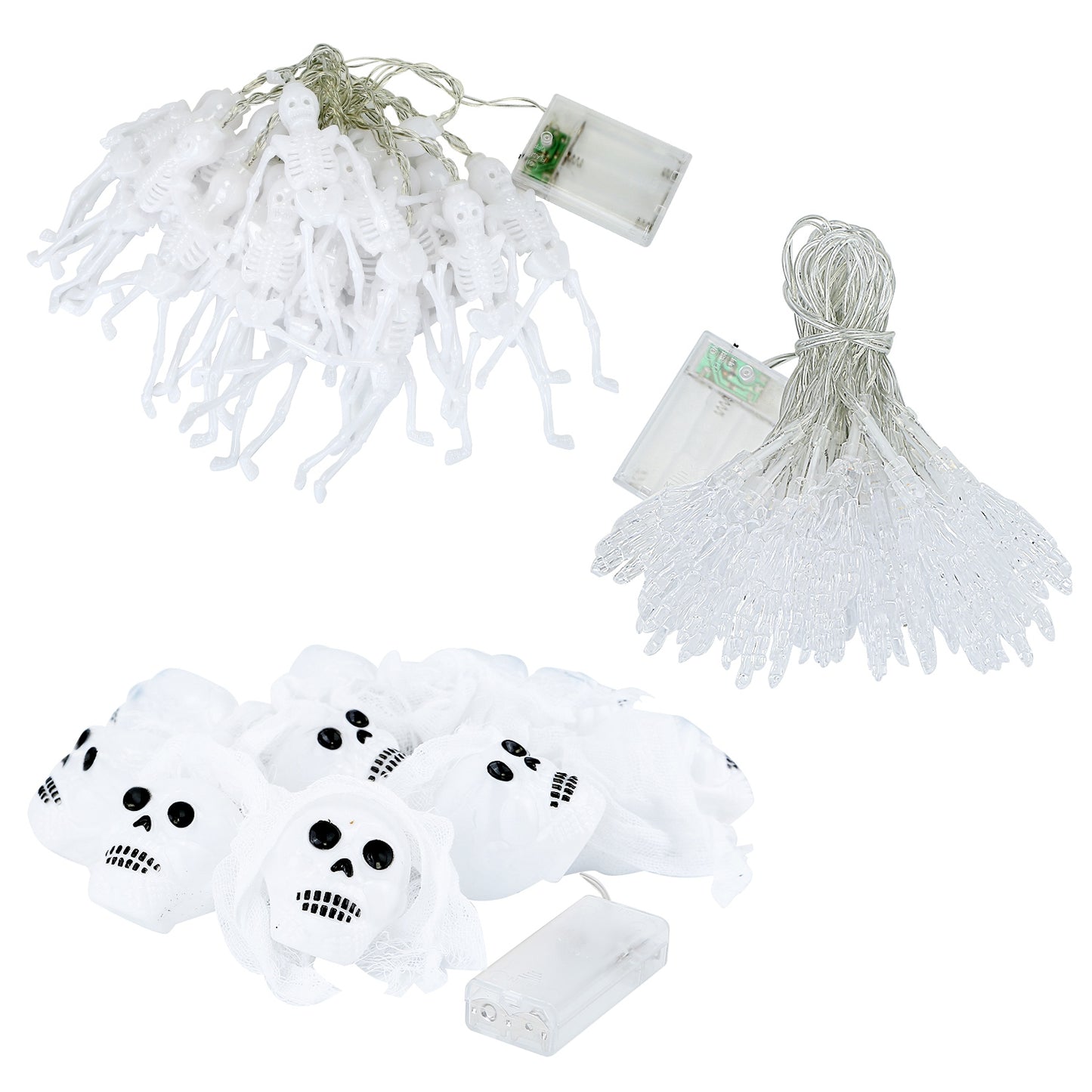 Halloween String Lights Set - 50 LED 24ft 3-Pack Decorations