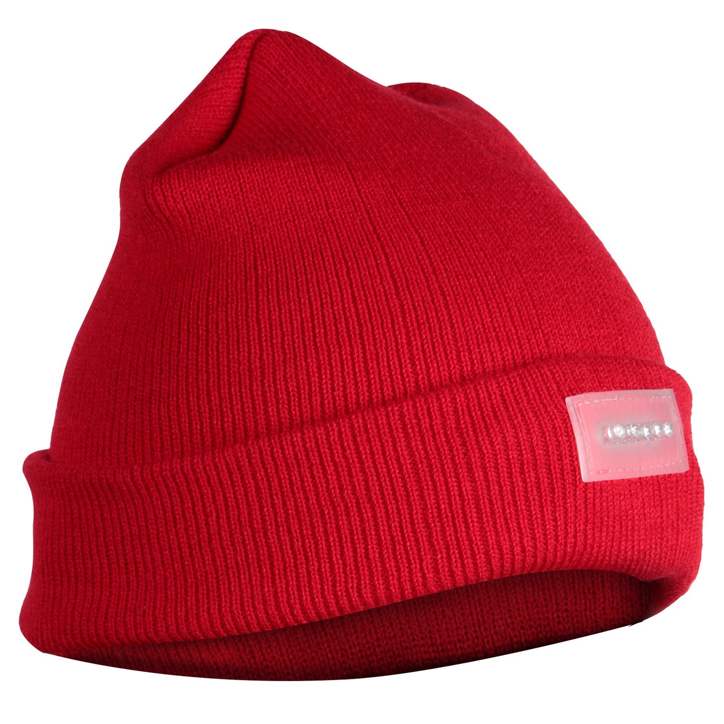 LED Knitted Beanie with Built-In Headlamp for Hands-Free Light