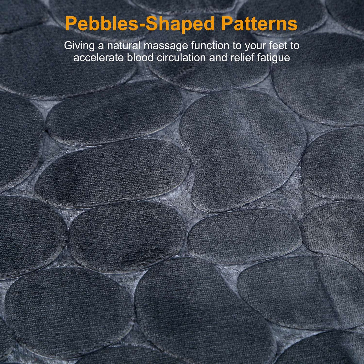 Bathroom Rug Set 2-Piece Non-Slip Flannel Pebble Pattern