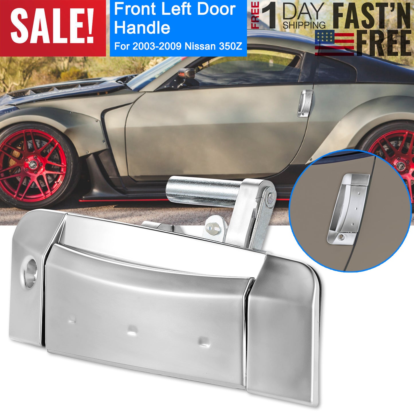 Driver Side Exterior Door Handle for Nissan 350Z 2003-2009