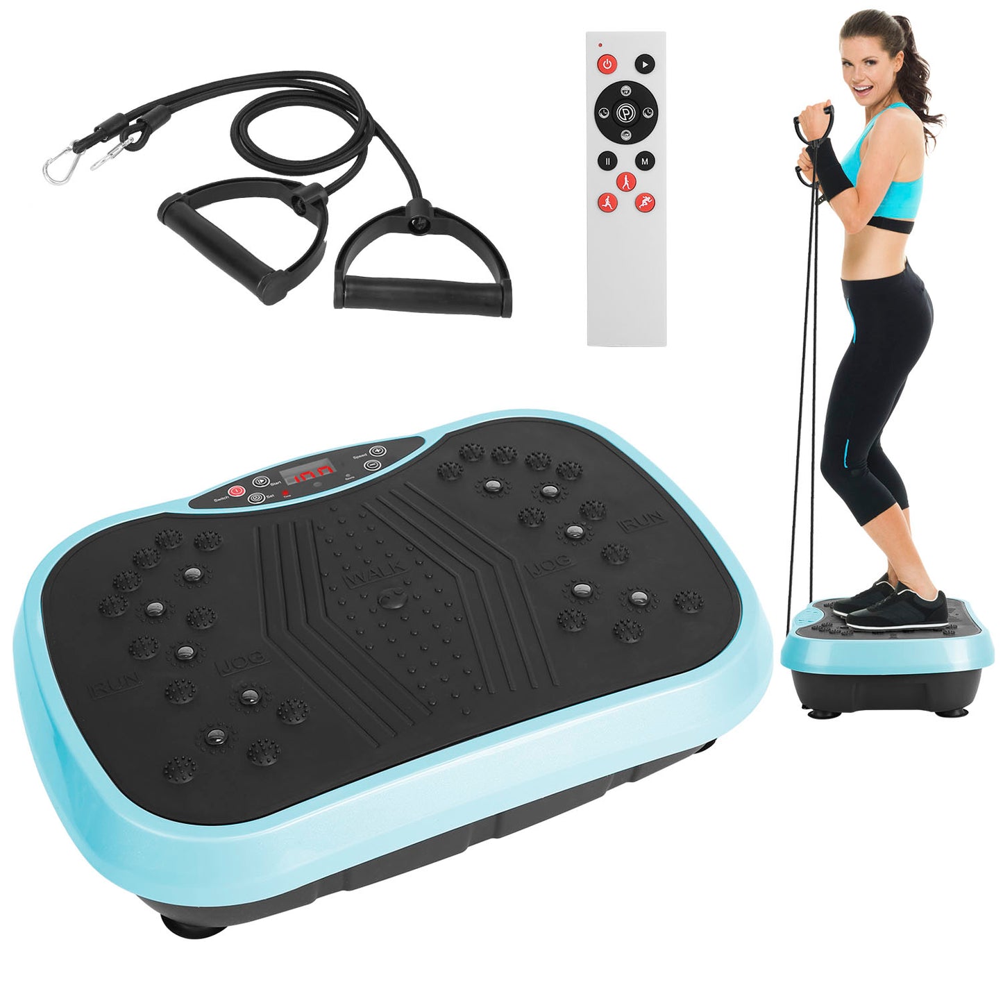 Vibration Platform Exercise Machine with Resistance Bands