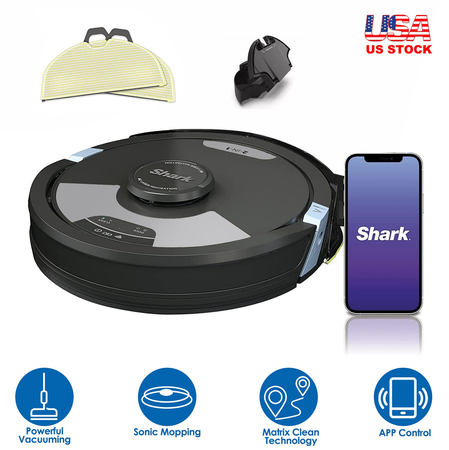 Robot Vacuum and Mop 2-in-1 with Matrix Clean & App Control