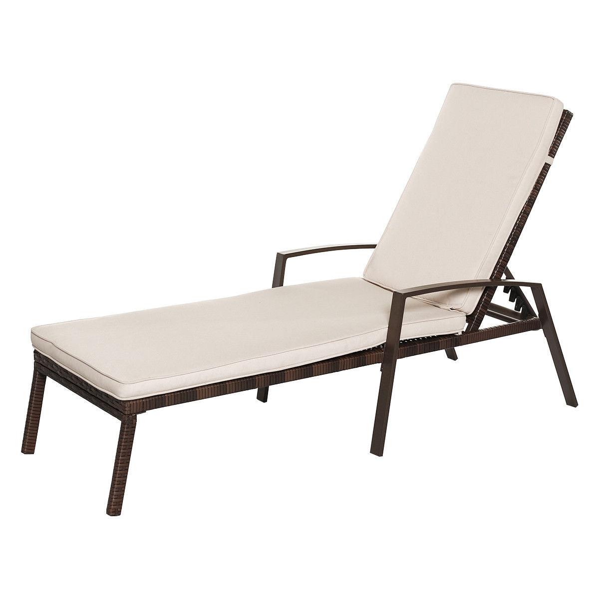 Adjustable Patio Chaise Lounge Chair Set with Cushions
