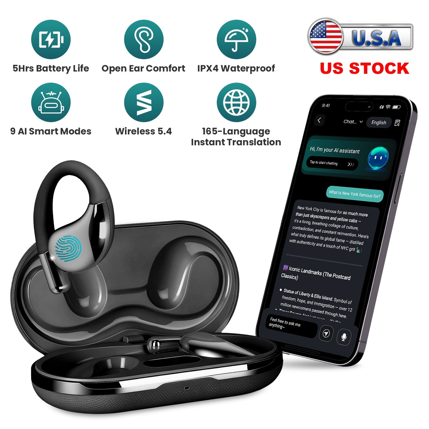 AI Translation Earbuds with 165 Languages & Real-Time Voice