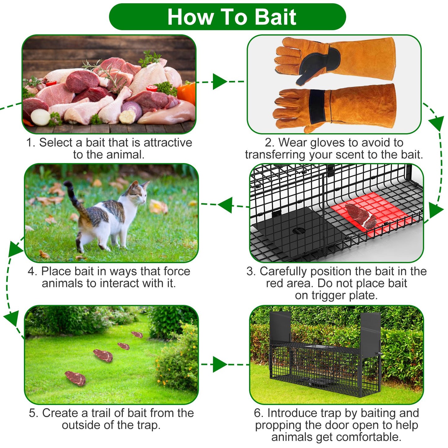 40in Humane Live Animal Trap Cage for Raccoons & Opossums