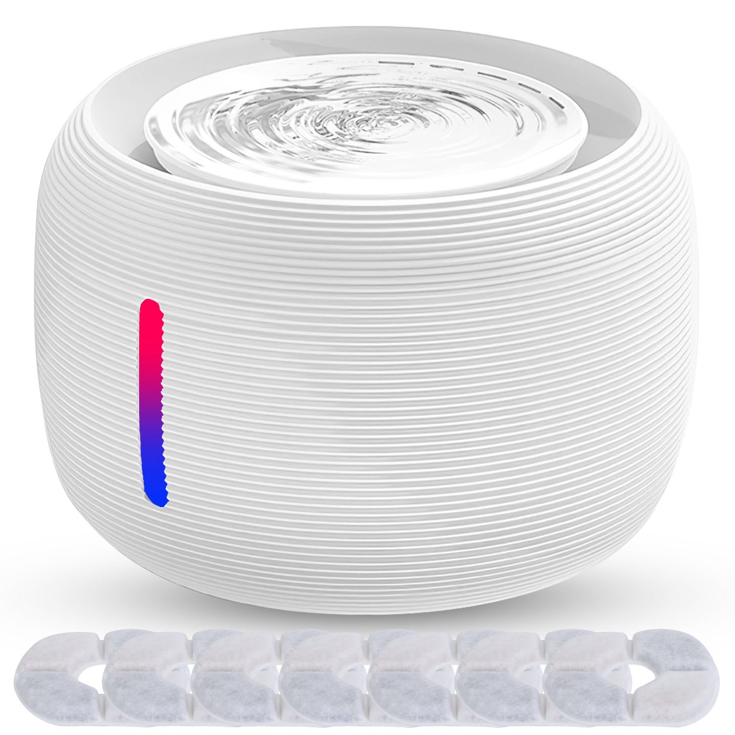 Pet Water Fountain with LED Light and Filters, 2.5L