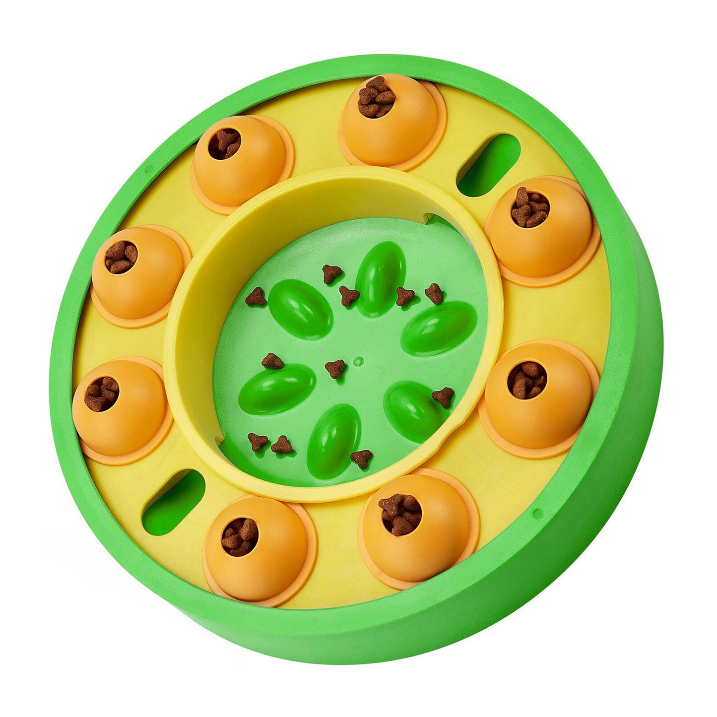 Dog Puzzle Feeder Slow Feed Bowl with Rotating Granaries