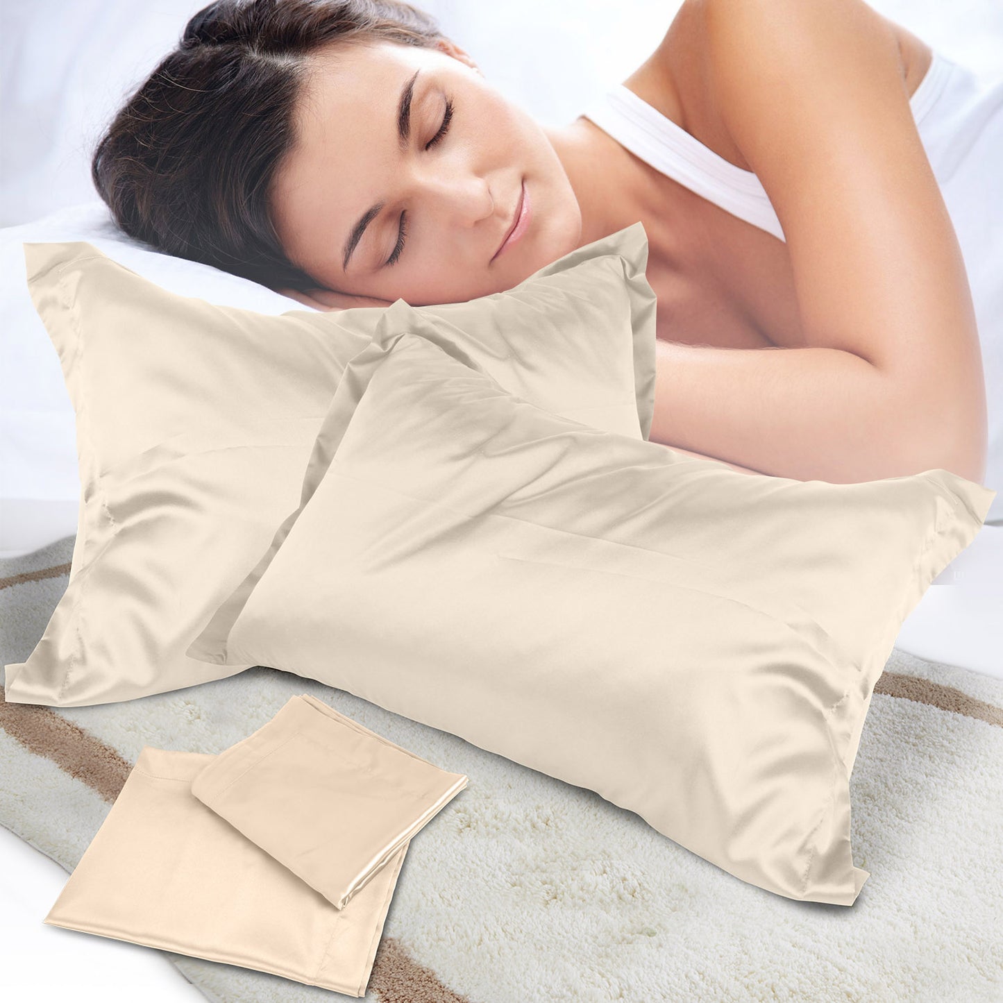 Satin King Pillowcase Set of 2 - Silky Smooth Hair & Skin Care