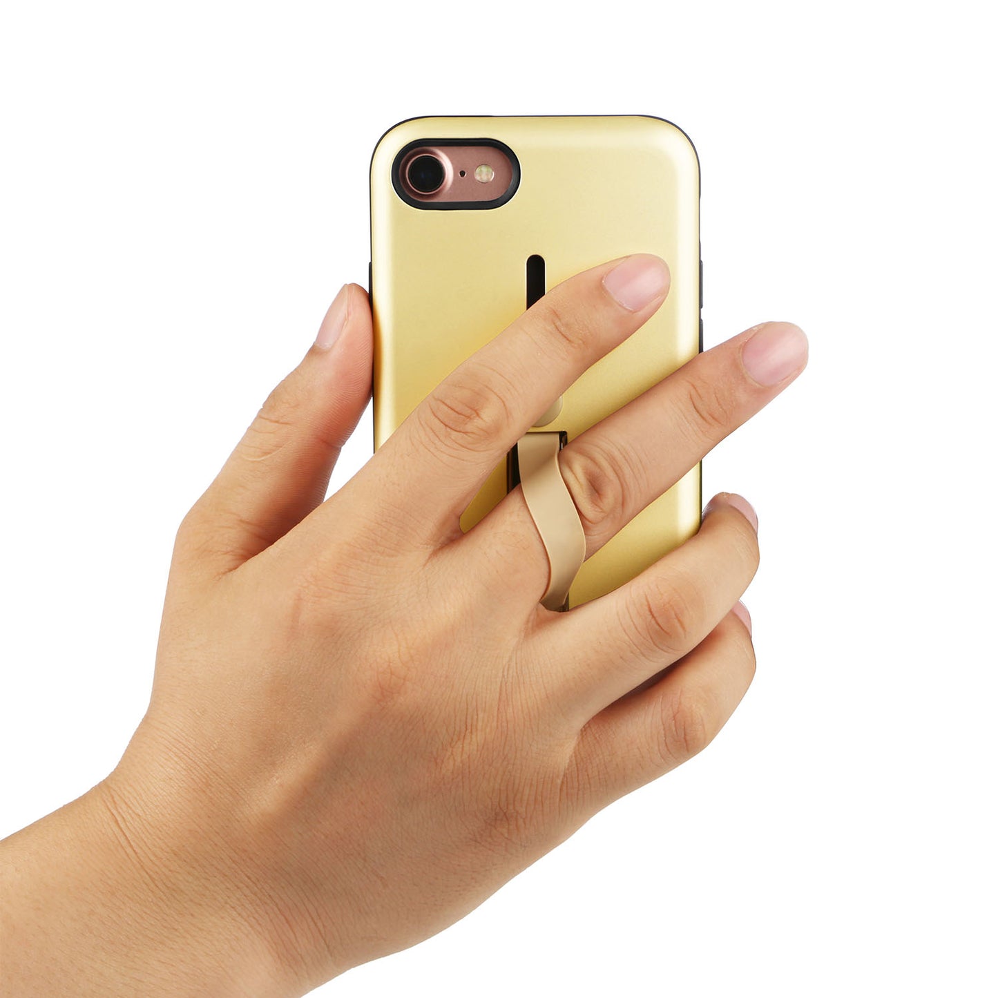iPhone 8 Case with Finger Strap and Kickstand