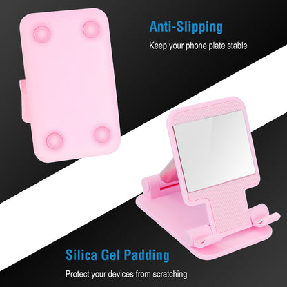 Adjustable Phone Stand for Desk with Mirror - 4-12.9 Inch