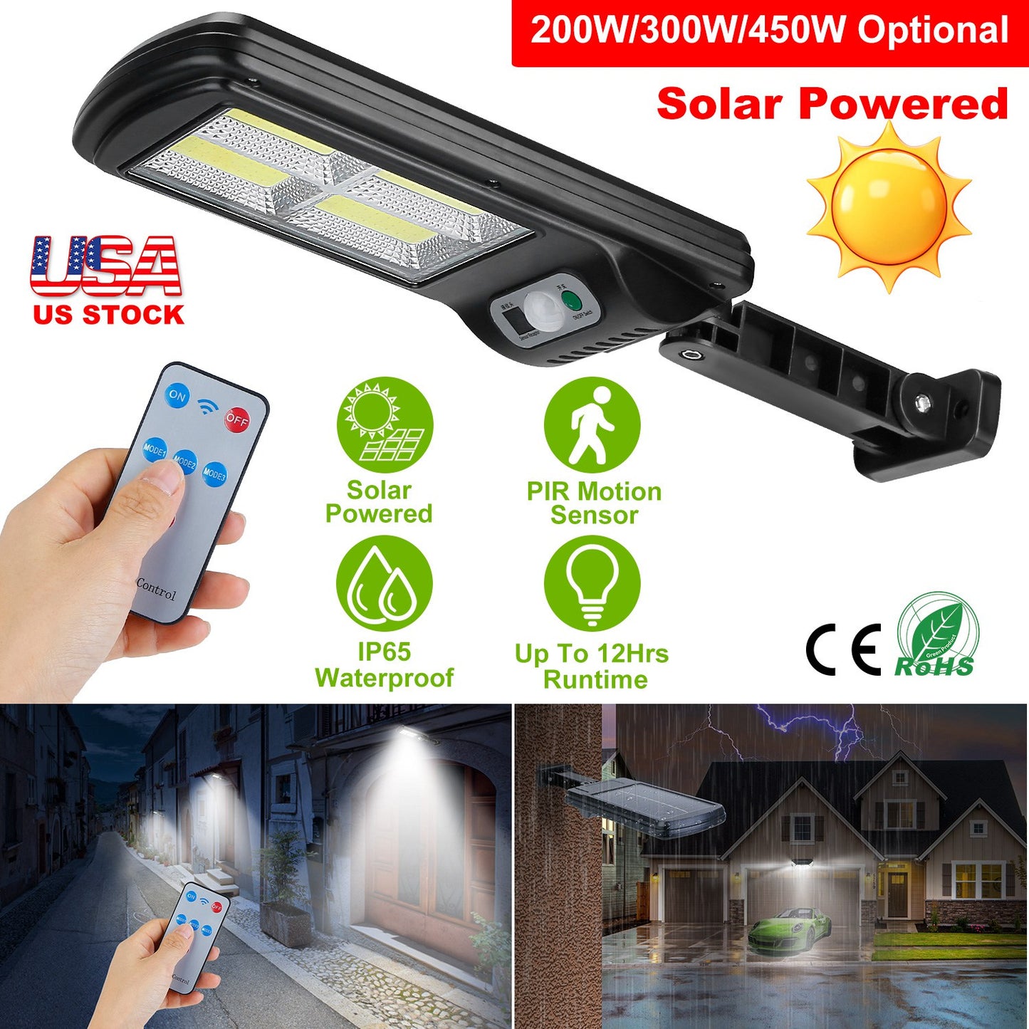 Solar Motion Sensor Wall Light 120 LED Outdoor Waterproof