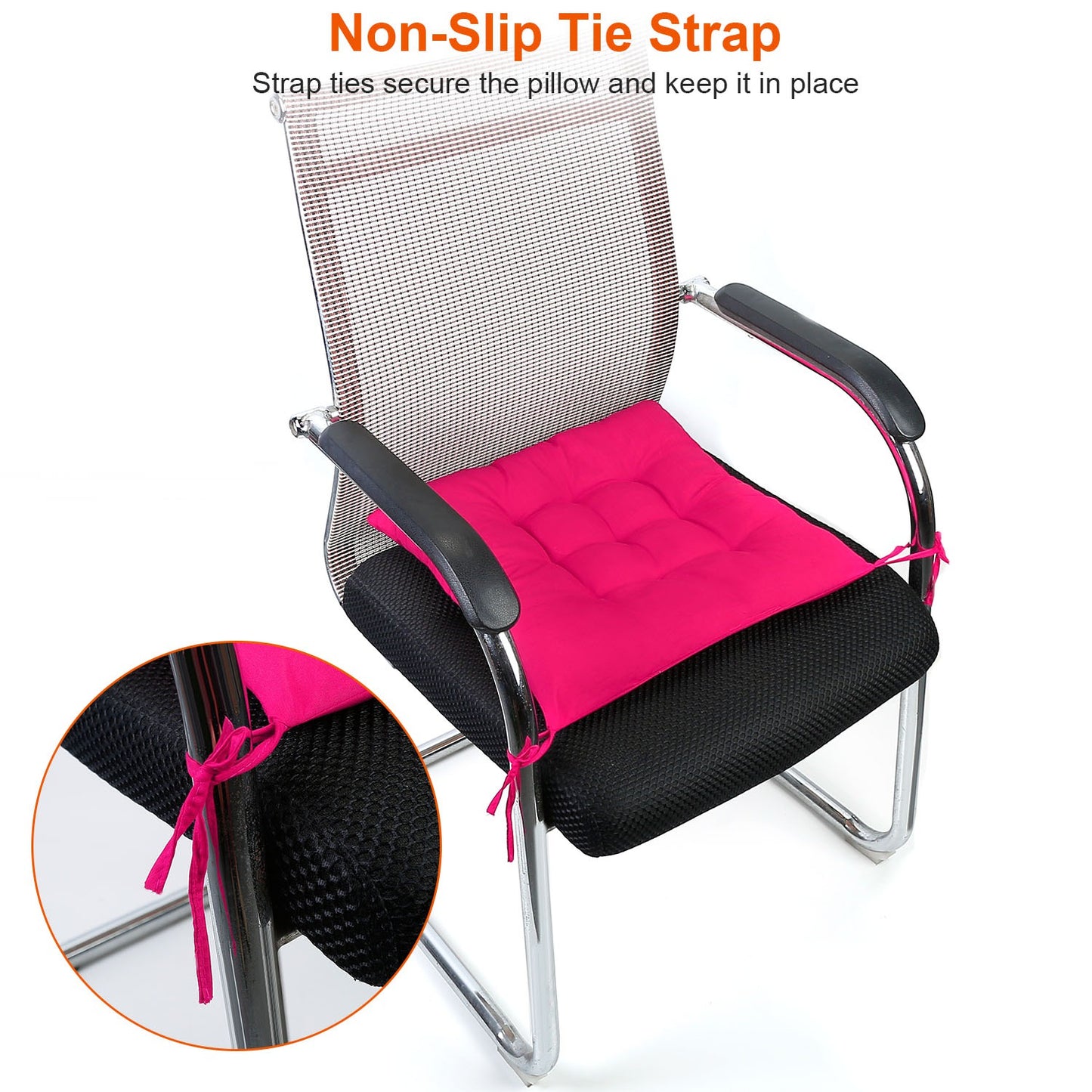 Square Chair Cushion Pads with Ties - 17.72" (Set of 4)