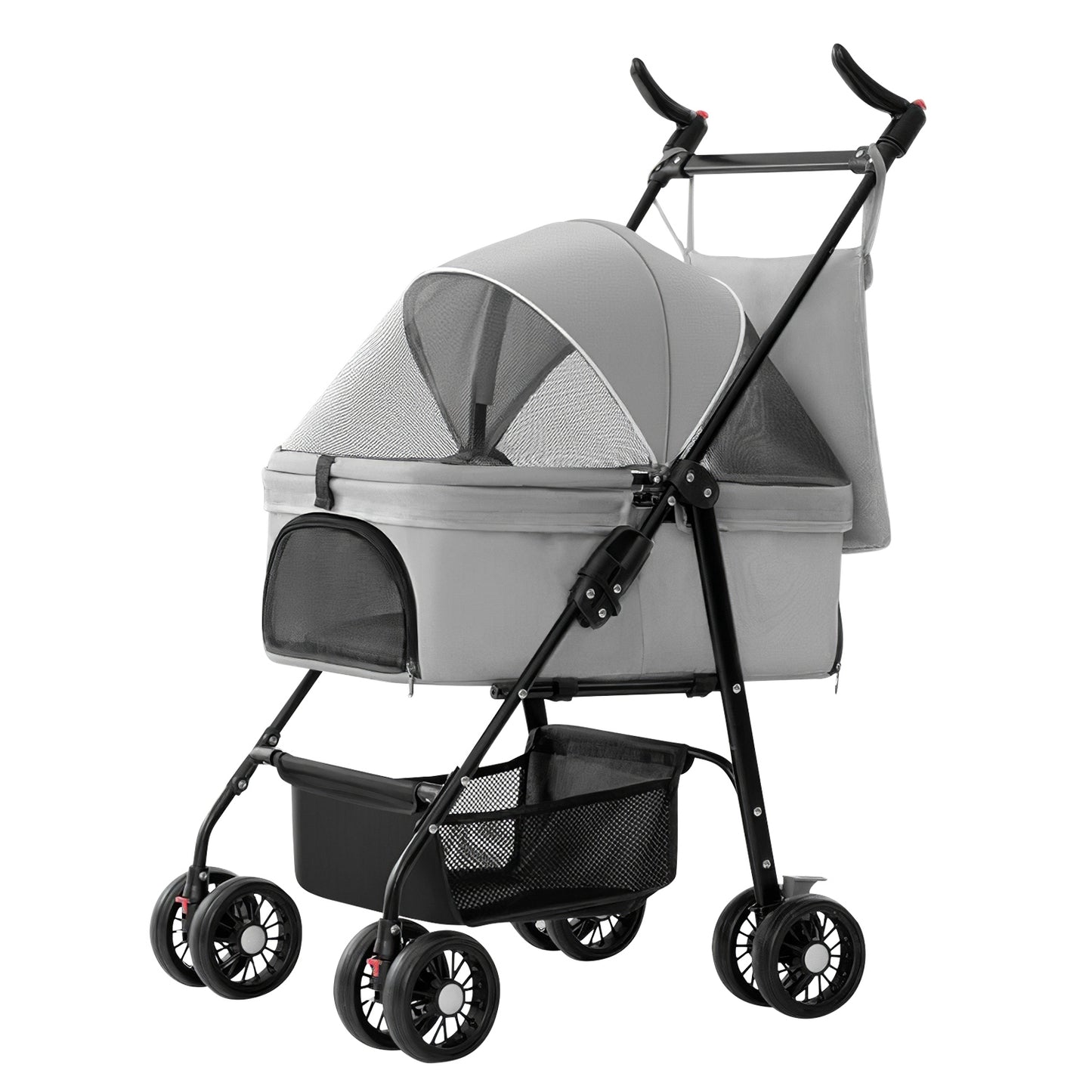 Foldable Pet Stroller with Removable Carrier for Dogs & Cats