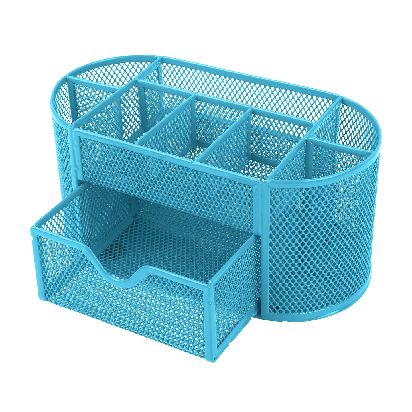 Metal Mesh Desk Organizer with 9 Compartments & Drawer