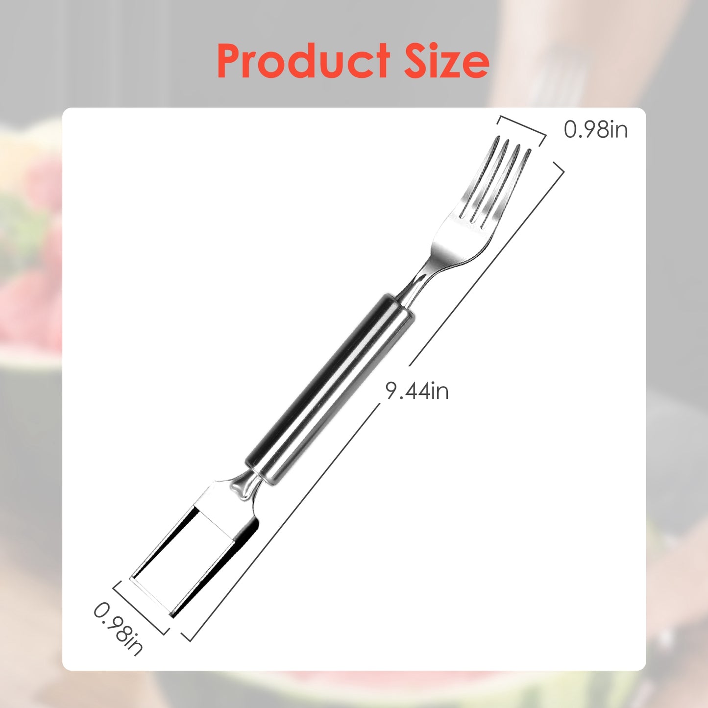 2-in-1 Watermelon Slicer Fork Set - Stainless Steel (5 Pack)