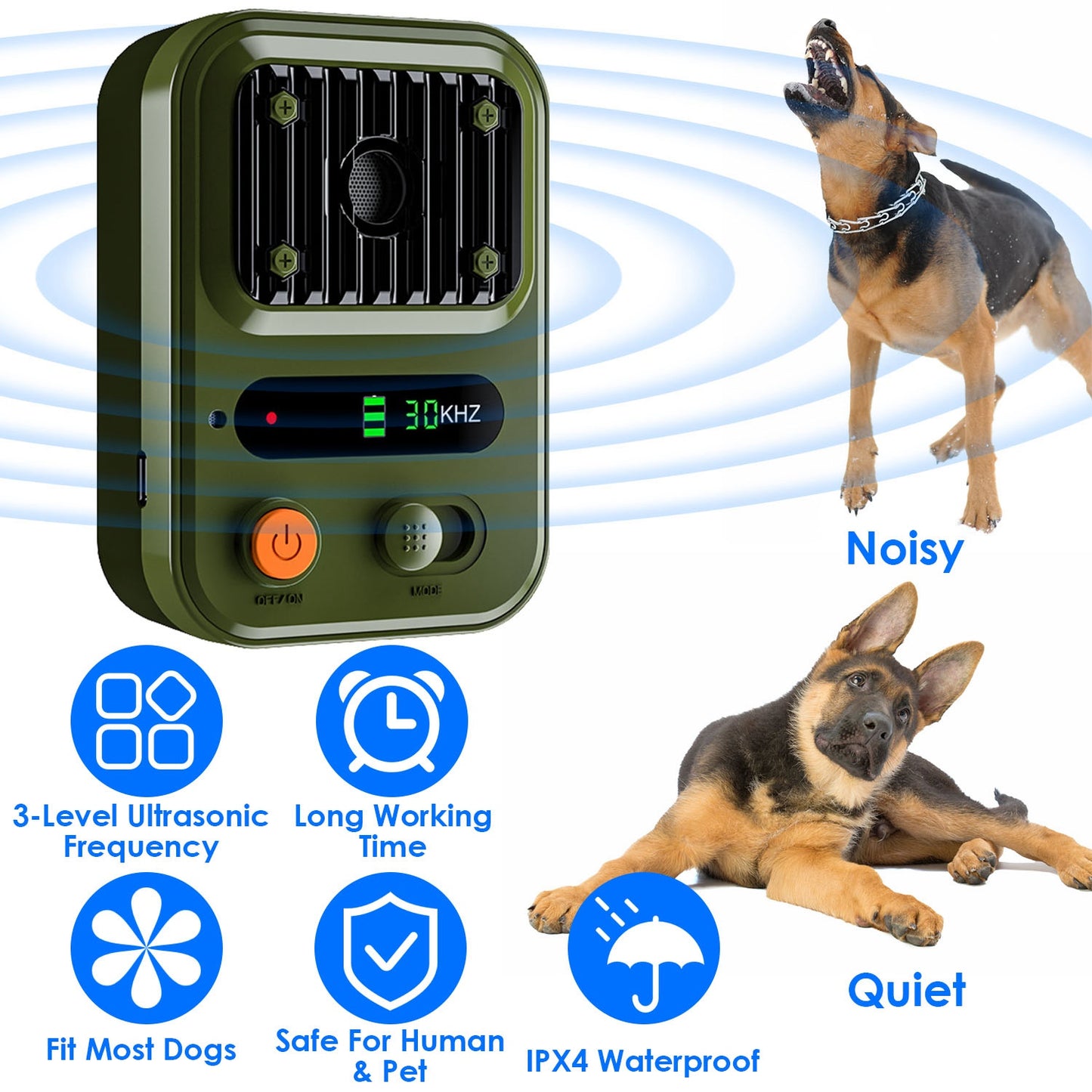 Ultrasonic Dog Bark Control Device with 3 Frequency Levels