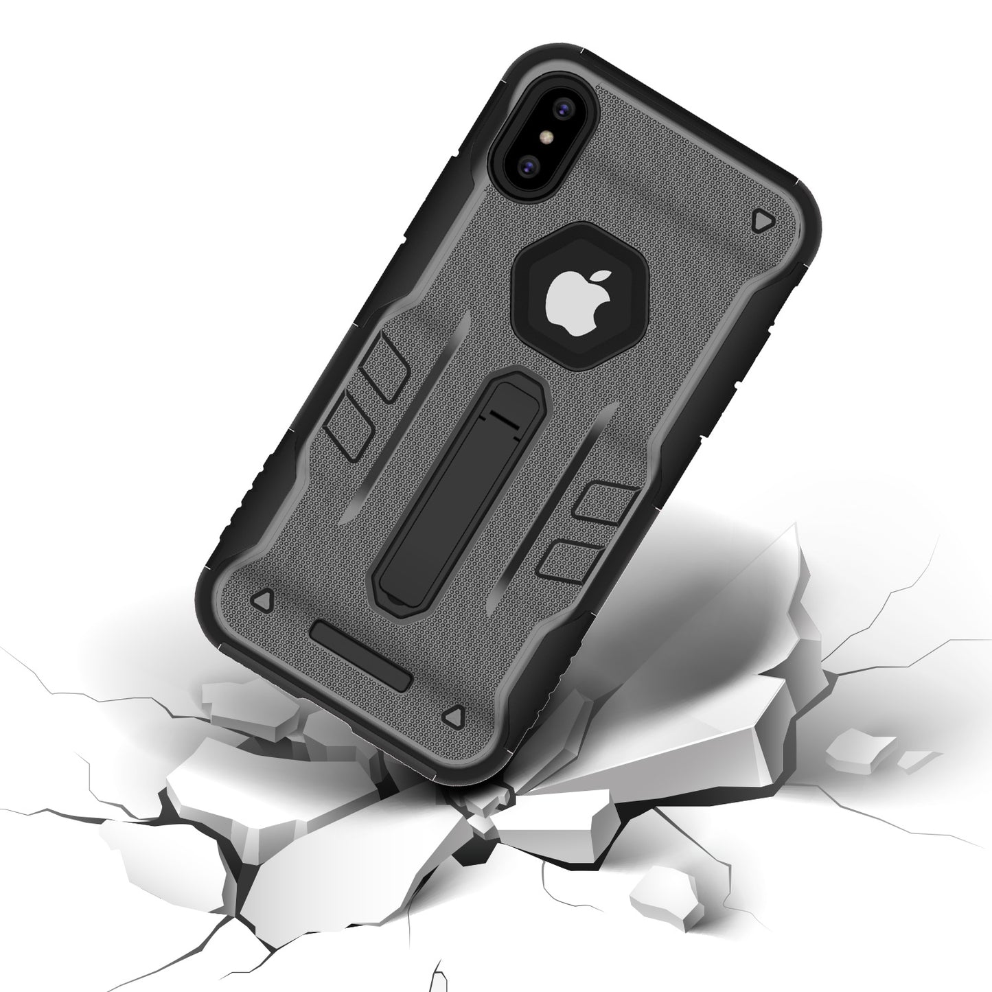 iPhone X Rugged Case with Kickstand - Dual Layer Protection