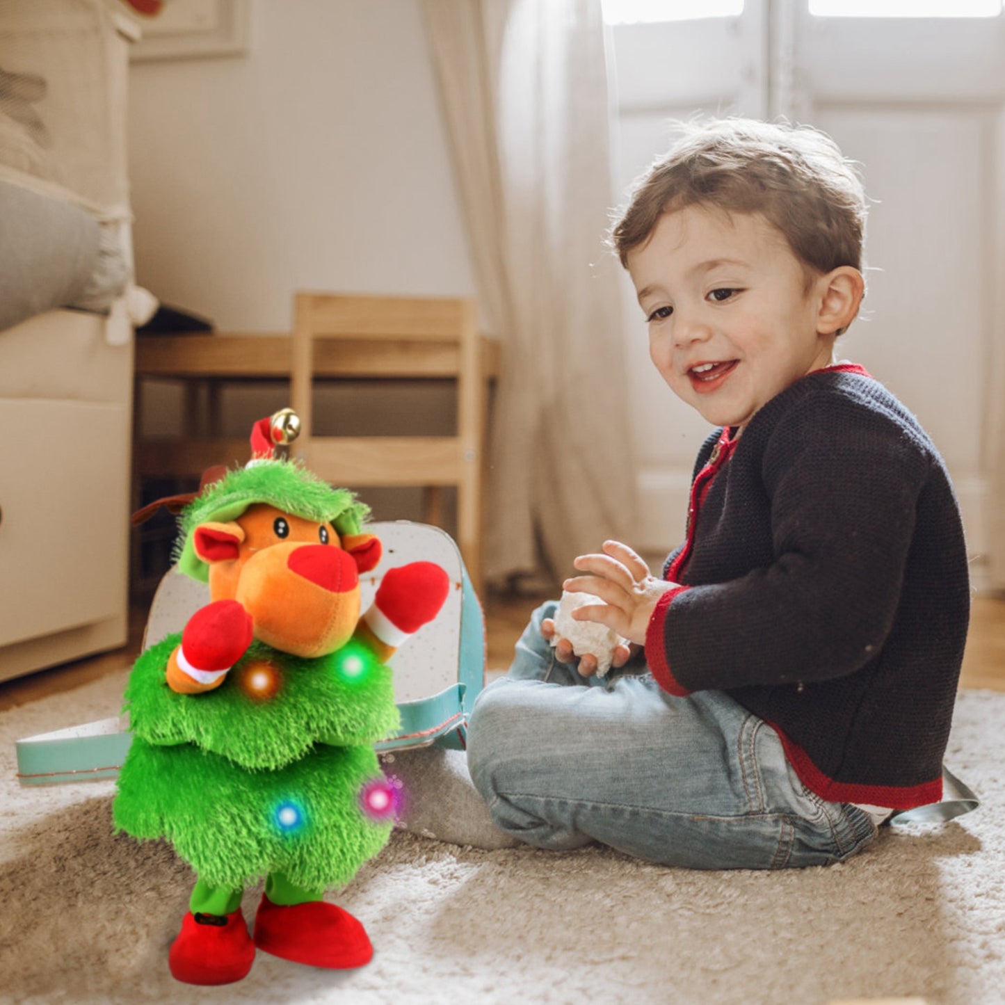 Dancing Singing Plush Toy with Mimicking & Light-Up Features