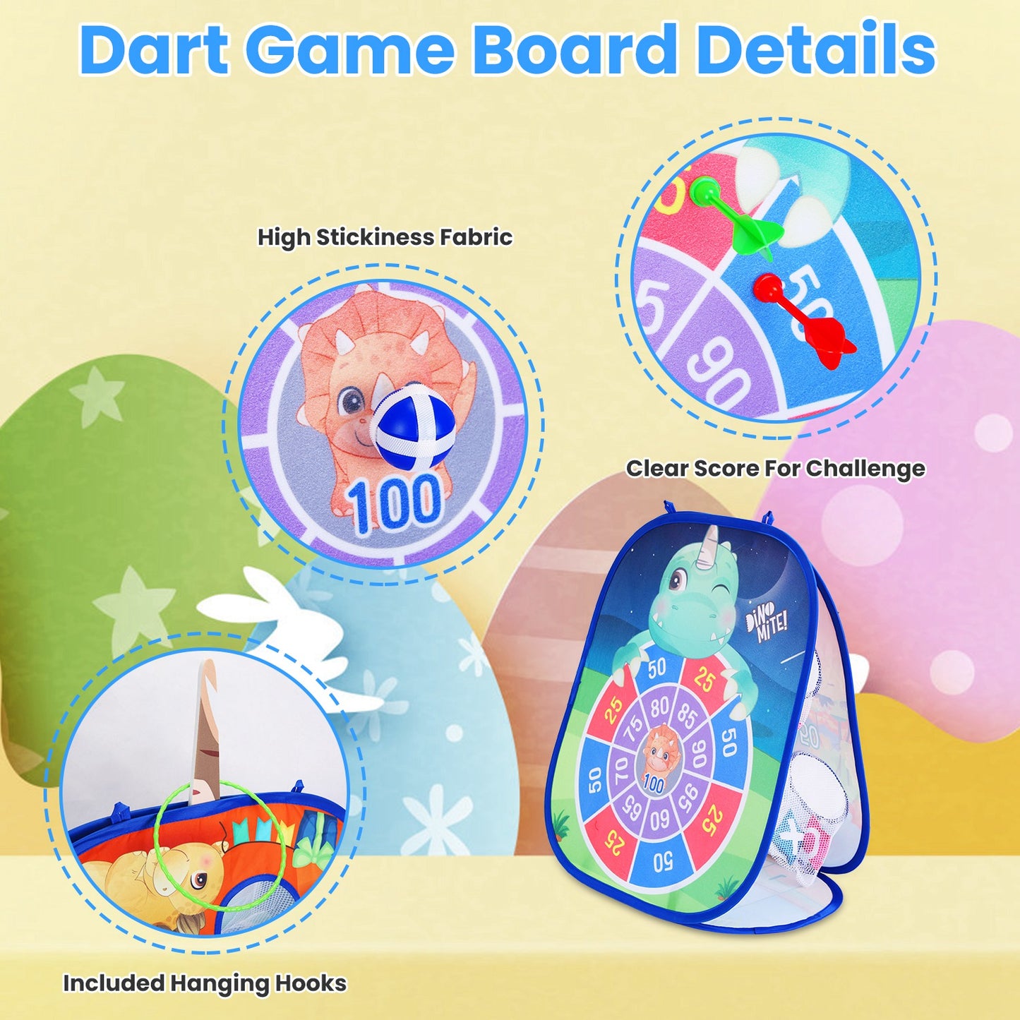 5-in-1 Bean Bag Toss Game Set with Dart Board & Storage Bag