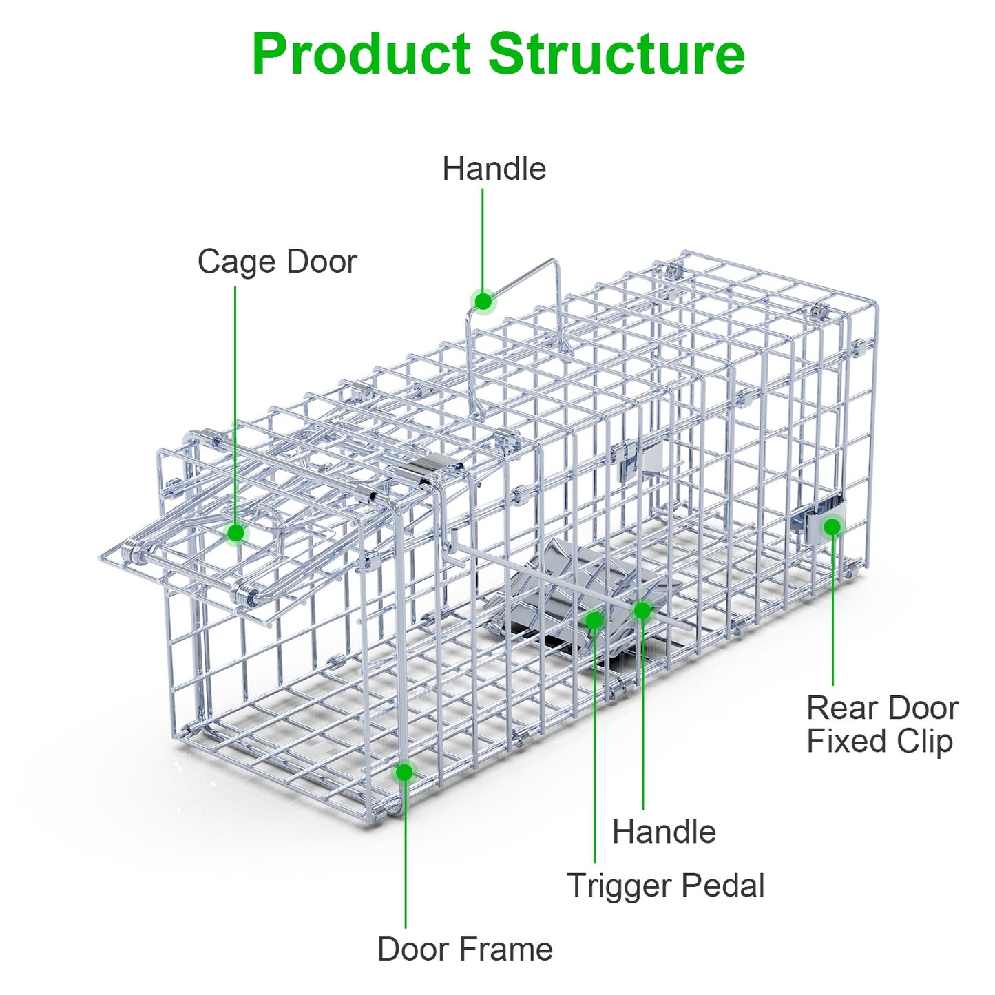 Foldable Humane Rat Trap Cage - 2 Pack Galvanized Steel
