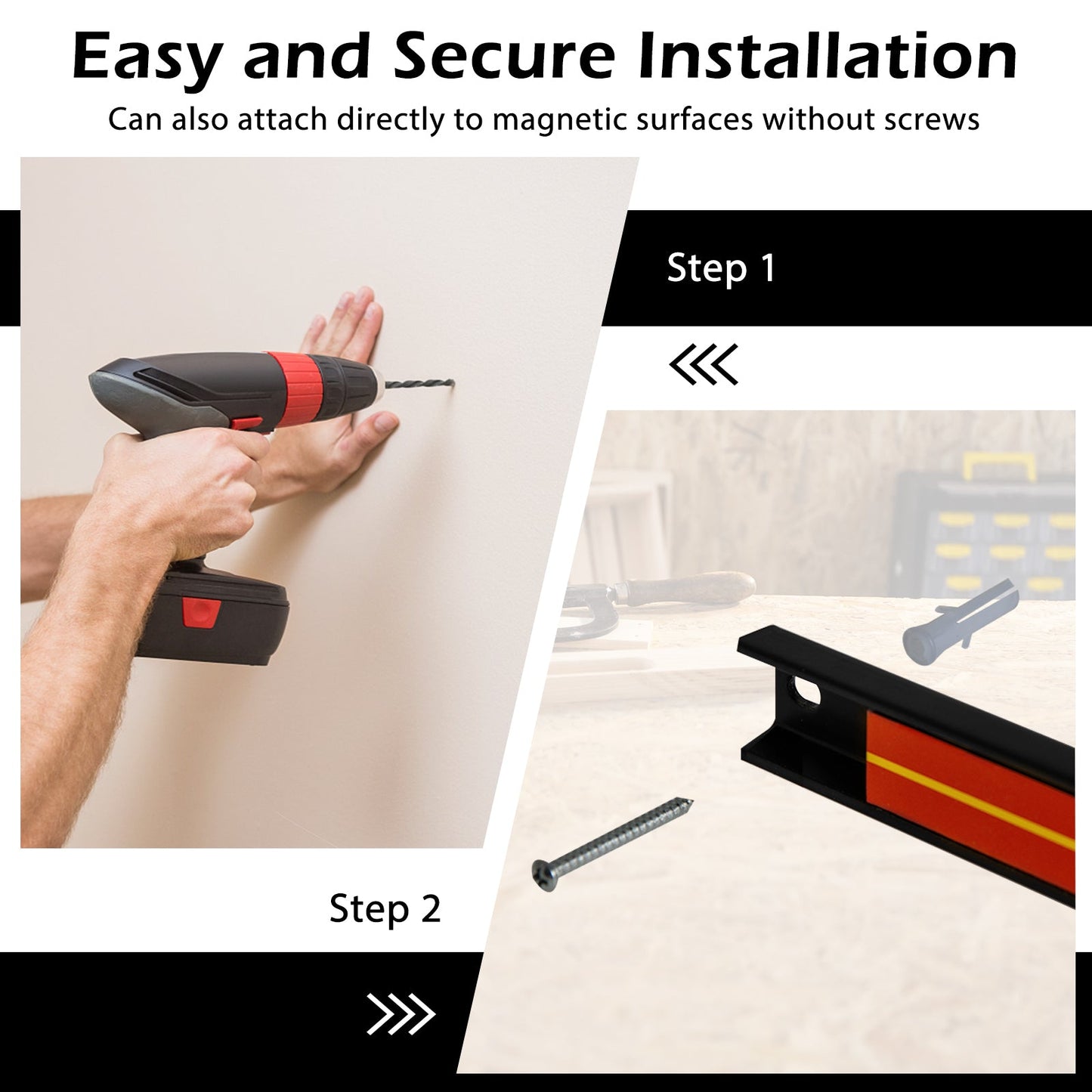 18 Inch Magnetic Tool Holder Strip with Mounting Screws