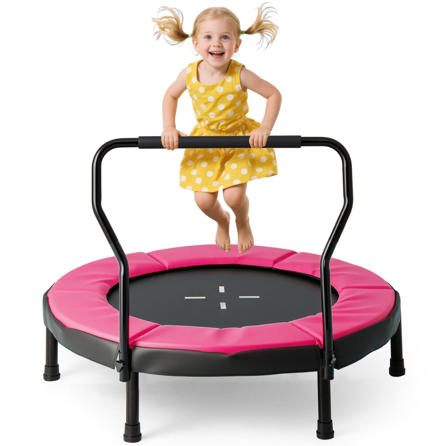 40-Inch Kids Trampoline with Adjustable Handlebar