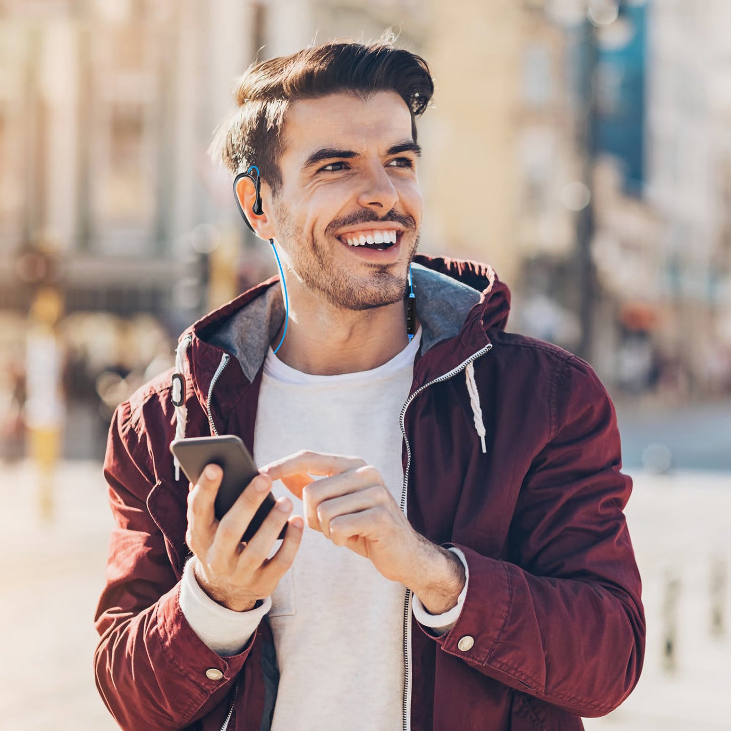 Wireless Sport Earbuds with Neckband and Sweat-Proof Design