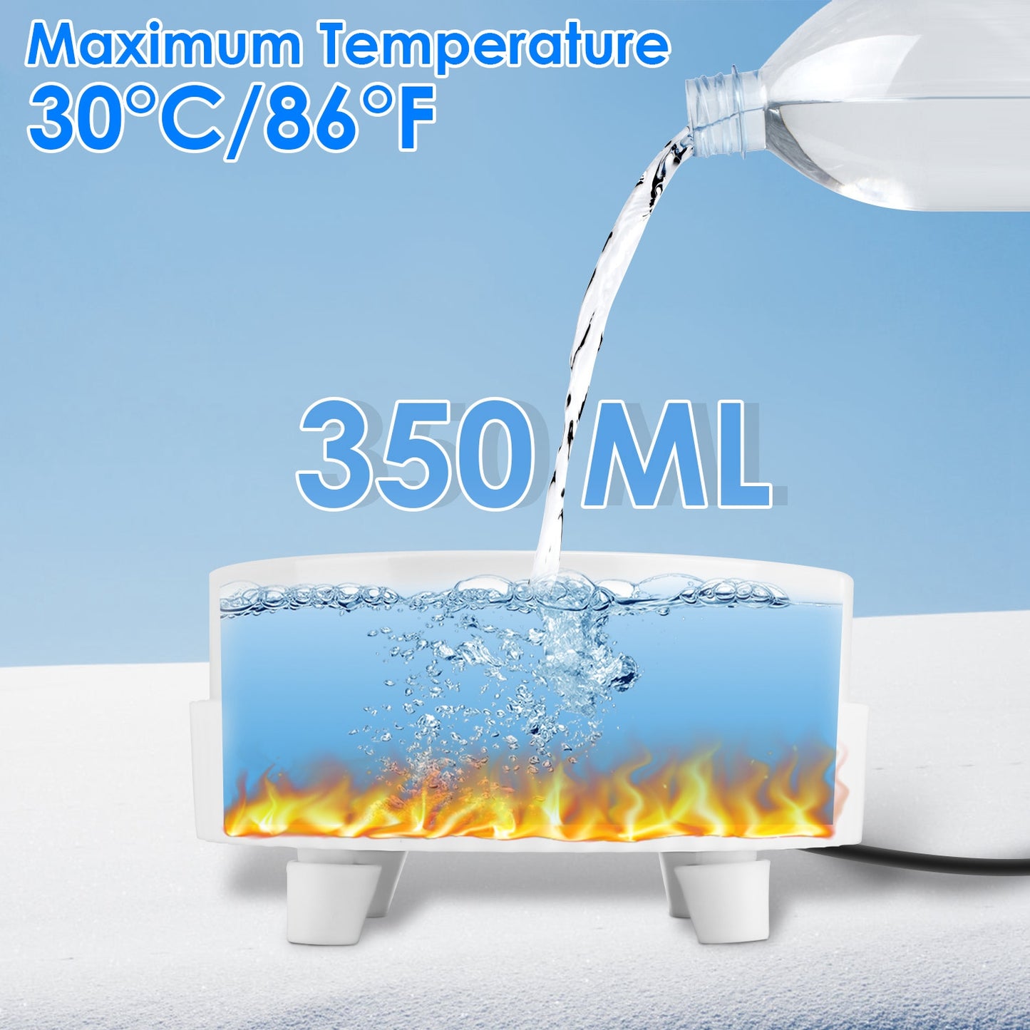 Heated Pet Water Bowl - USB Powered Ceramic Non-Freezing
