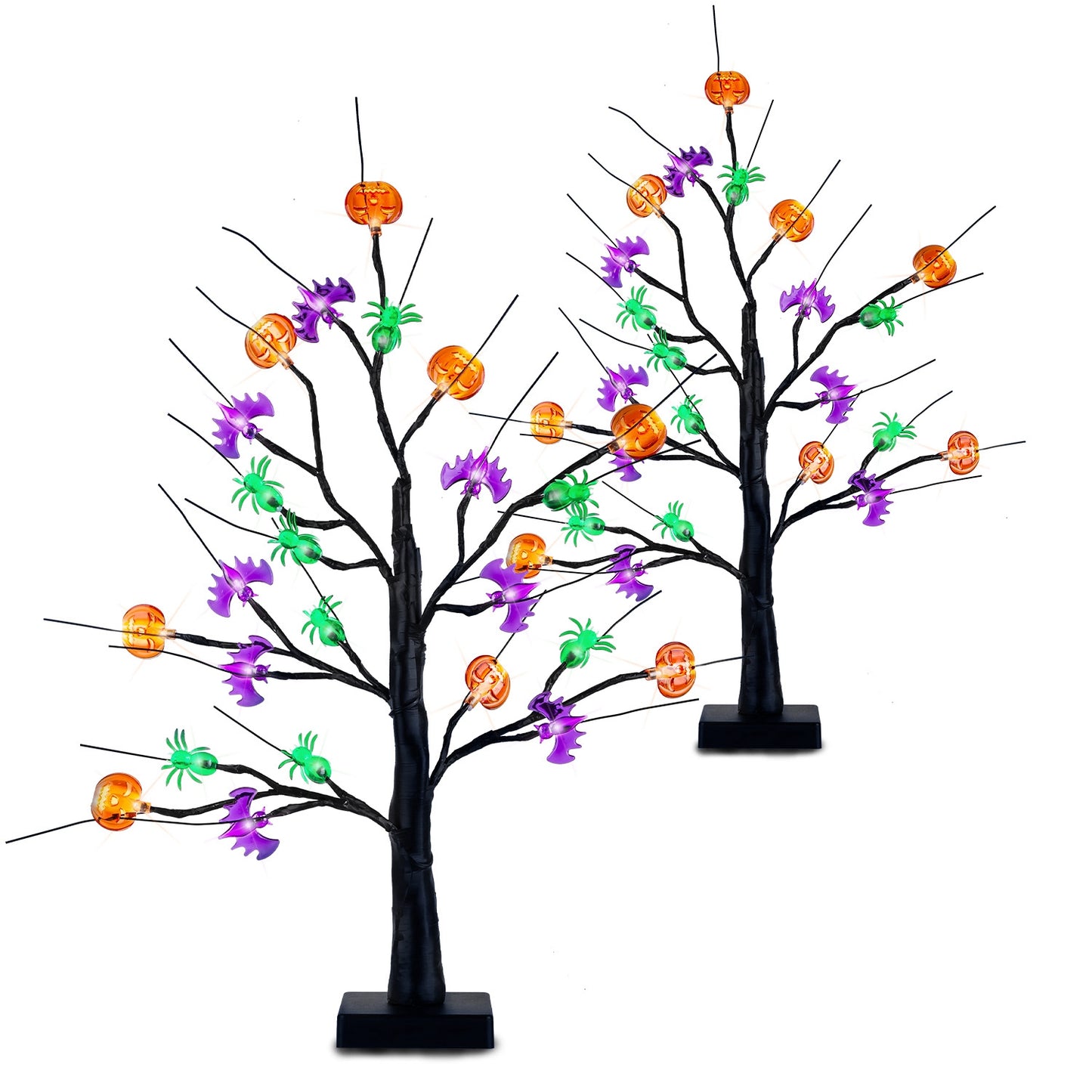 Lighted Halloween Tree 2-Pack with Timer & Adjustable Branches