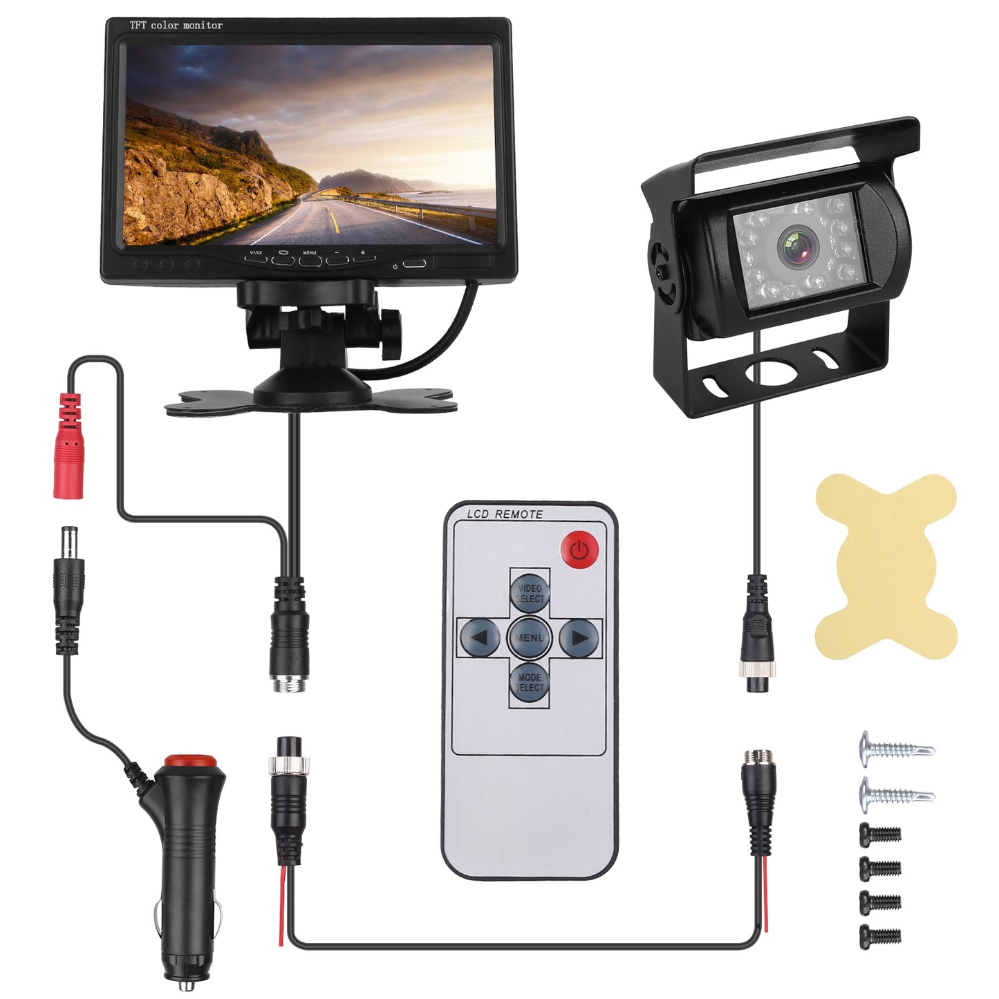 7 Inch Backup Camera System with Night Vision & IP67 Waterproof