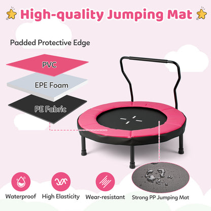 40-Inch Kids Trampoline with Adjustable Handlebar