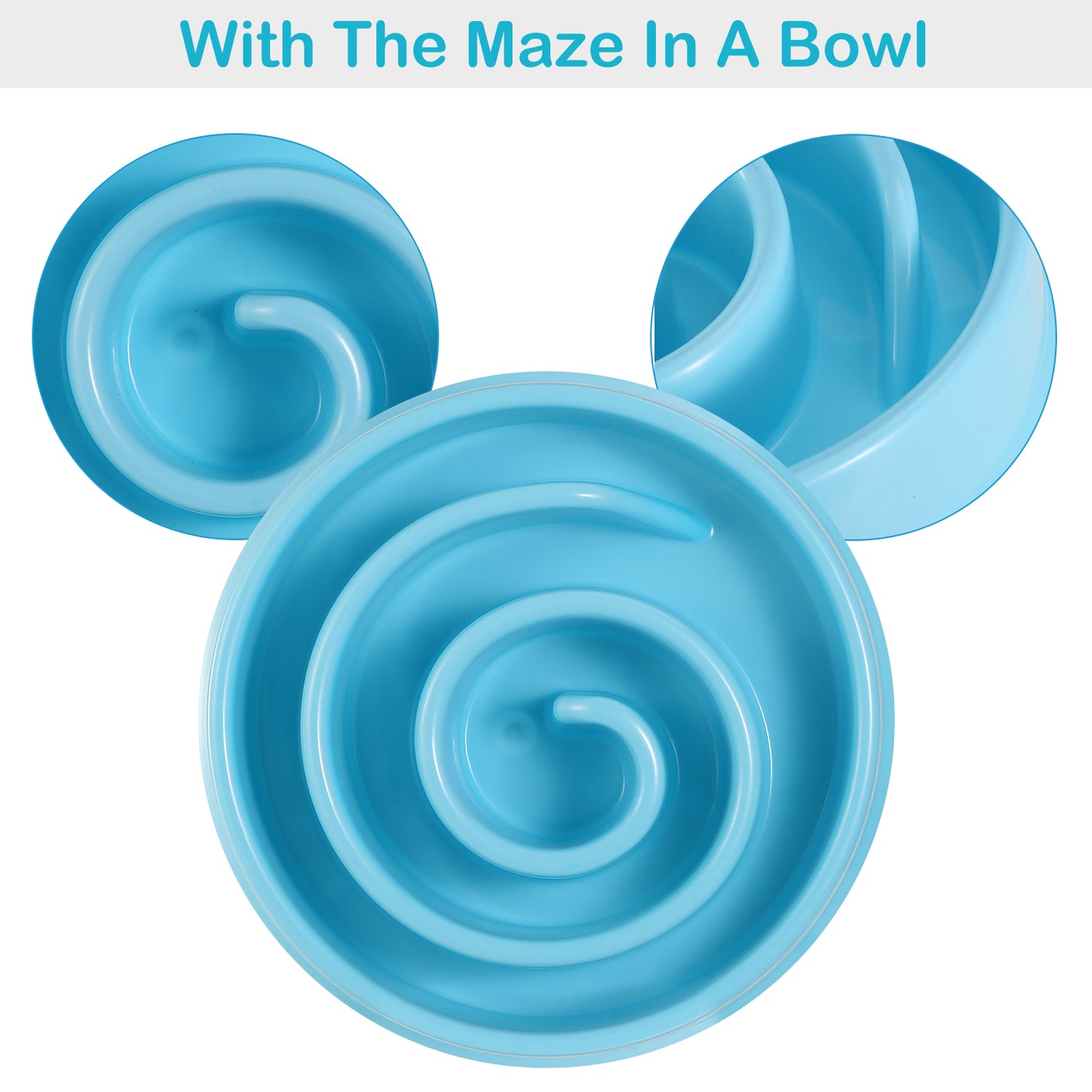 Slow Feeder Dog Bowl with Maze Design for Small & Medium Dogs