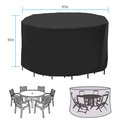 Round Patio Furniture Cover 73x43in - UV & Water Resistant