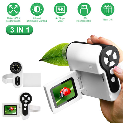 Kids Digital Microscope 1000X with Telescope & Camera
