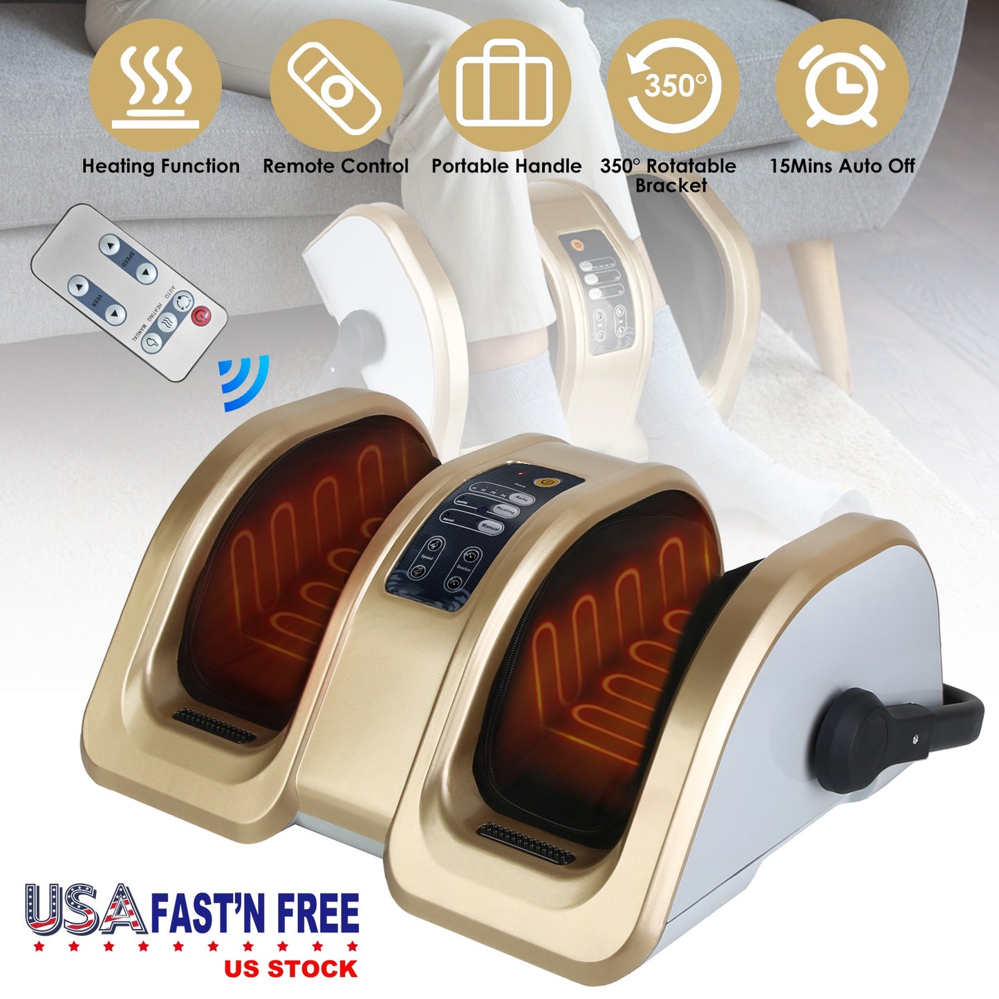 Shiatsu Foot Massager with Heating and Auto Modes