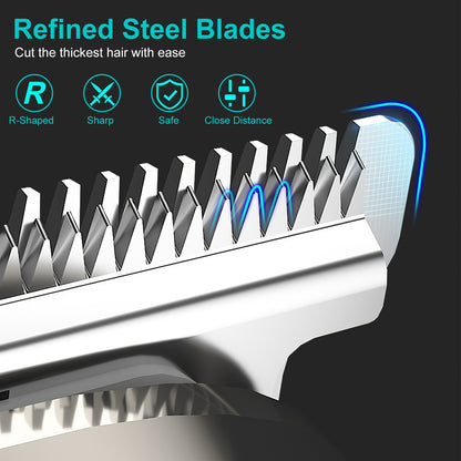 All In One Beard Trimmer for Men With 5 Trimmer Heads IPX5 Waterproof Electric Razor For Face Nose Body Beard Cordless Hair Shaver Clipper Grooming Ki