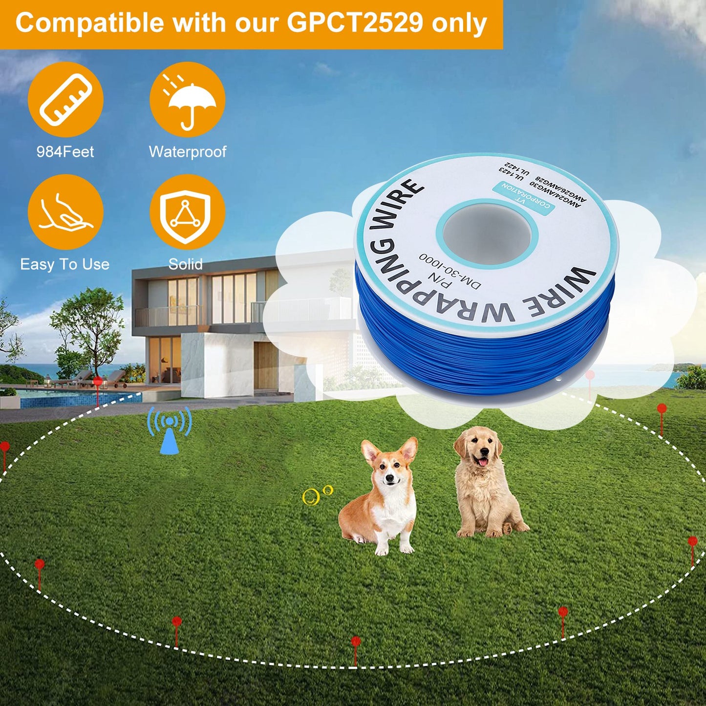 Dog Fence Boundary Wire 656ft Copper for Underground Systems